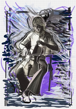 Cellist illustration